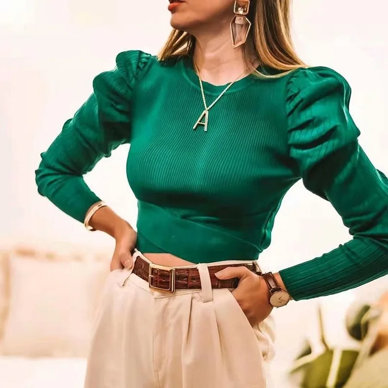 Green Ladies Puff Sleeve Bomb Sweater 2021 Fashion Ladies Elegant Knitted Sweater Female Winter Girl Chic Pullover
Green Ladies Puff Sleeve Bomb Sweater 2021 Fashion Ladies Elegant Knitted Sweater Female Winter Girl Chic Pullover