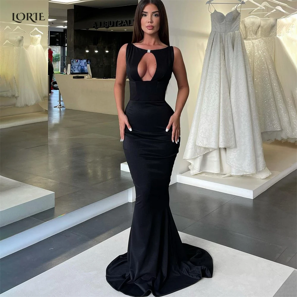 LORIE Black Cut-Out Evening Dresses Mermaid Satin Arabia Sleeveless O-Neck Formal Prom Dress Dubai Africa Celebrity Party Gowns
LORIE Black Cut-Out Evening Dresses Mermaid Satin Arabia Sleeveless O-Neck Formal Prom Dress Dubai Africa Celebrity Party Gowns
