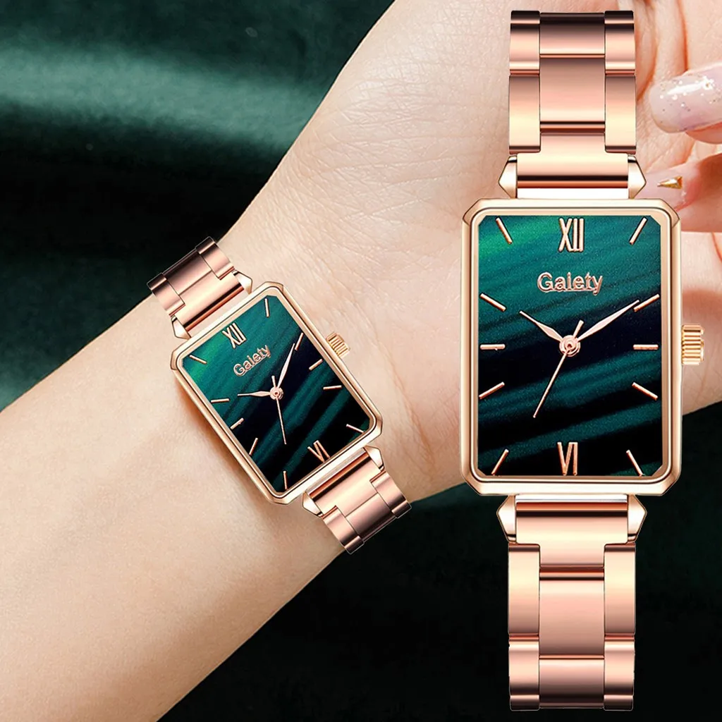 Ladies Watch Square Green Dial Gaiety Brand Ladies Quartz Watch Bracelet Simple Rose Gold Dress Luxury Ladies Watch
Ladies Watch Square Green Dial Gaiety Brand Ladies Quartz Watch Bracelet Simple Rose Gold Dress Luxury Ladies Watch