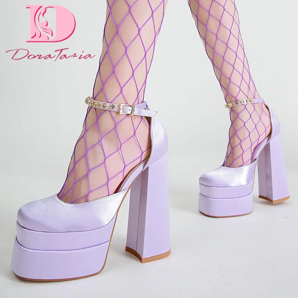 DoraTasia Hot Sale New Women Sandals Purple Summer Crystal Buckle Strap Thick High Heels Platform Sexy Shoes Lady Party Wedding
DoraTasia Hot Sale New Women Sandals Purple Summer Crystal Buckle Strap Thick High Heels Platform Sexy Shoes Lady Party Wedding