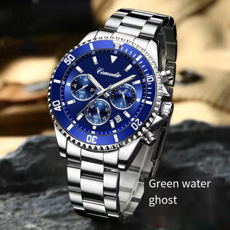 Многофункциональные мужские Кварцевые водонепроницаемые часы Comudir Green Water Ghost из нержавеющей стали
Многофункциональные мужские Кварцевые водонепроницаемые часы Comudir Green Water Ghost из нержавеющей стали