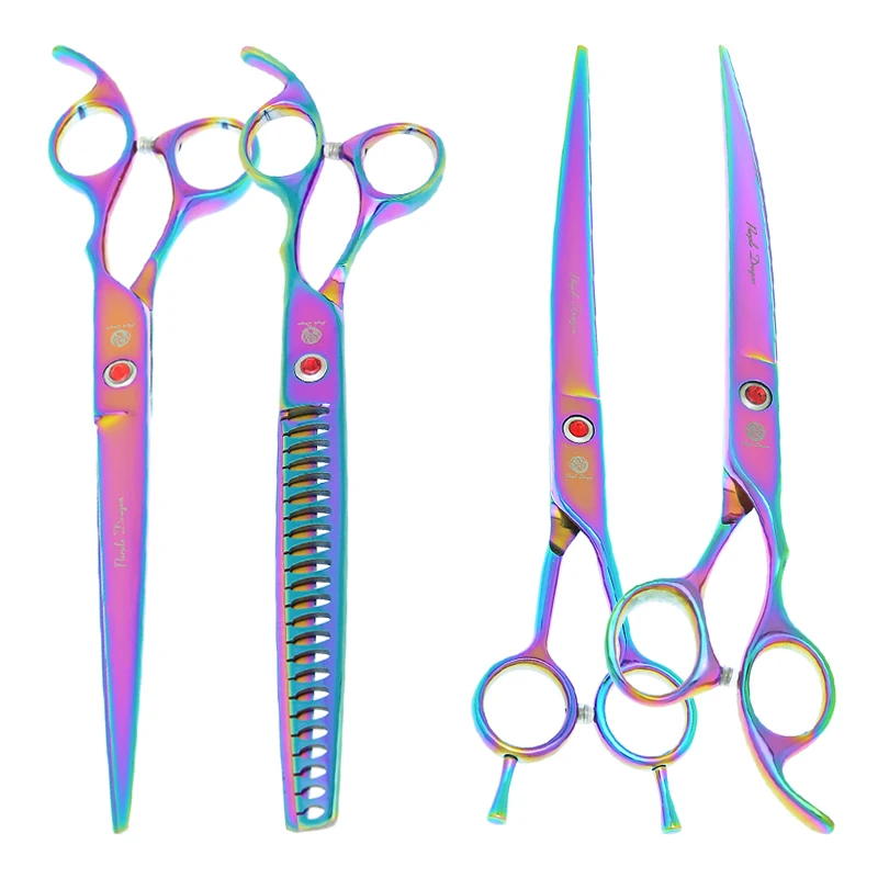 Purple Dragon 8.0" Dogs Grooming Scissors Stainless Steel Pets Hair Cutting Thinning Scissors Curved Sharp Shears Tools B0052B
Purple Dragon 8.0" Dogs Grooming Scissors Stainless Steel Pets Hair Cutting Thinning Scissors Curved Sharp Shears Tools B0052B