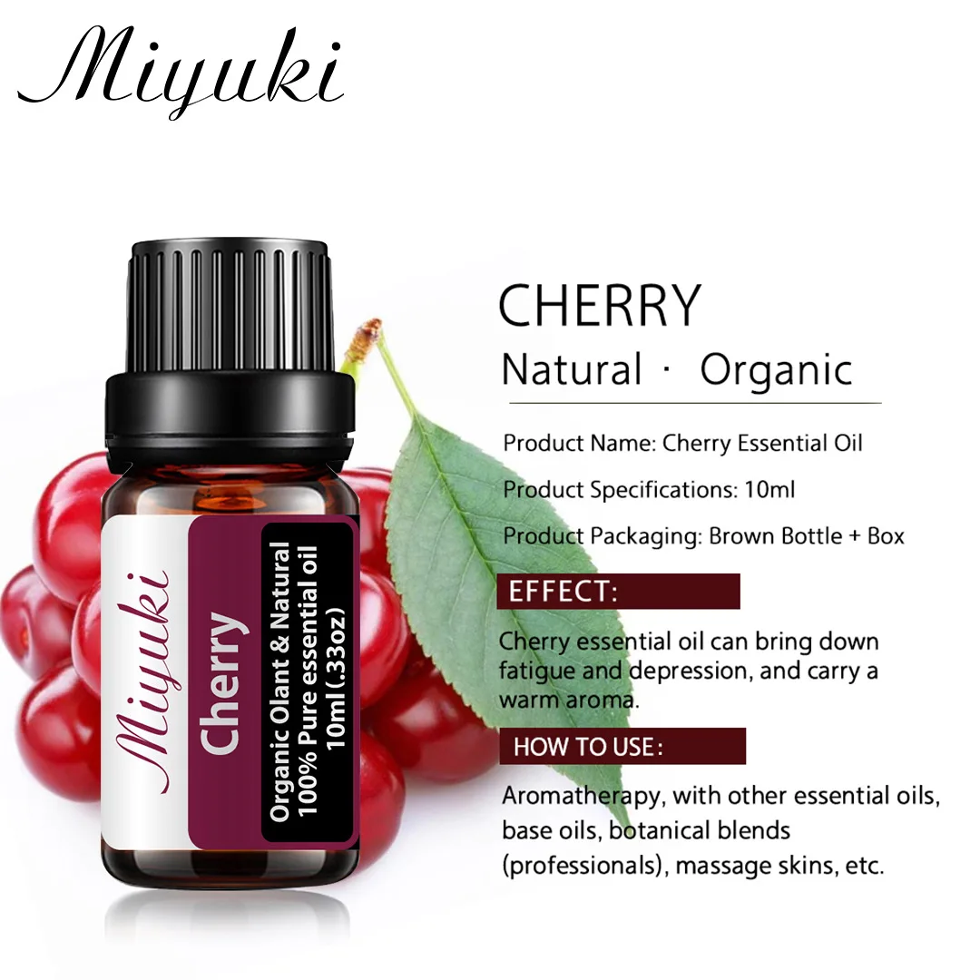 Cherry essential oil 100% Pure,Undiluted, Therapeutic Grade for Aromatherapy, Massage and Topical Uses 10ml
Cherry essential oil 100% Pure,Undiluted, Therapeutic Grade for Aromatherapy, Massage and Topical Uses 10ml