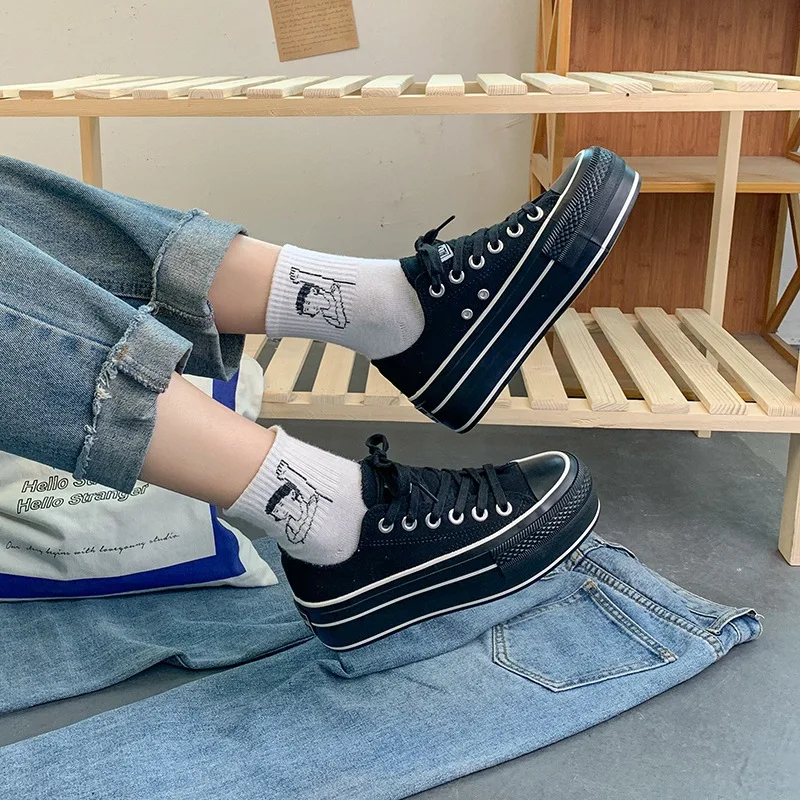 Fashion Women Canvas Shoes Trend Platform Shoes New Comfortable Breathable High Quality Thick Bottom Vulcanized Shoes Women
Fashion Women Canvas Shoes Trend Platform Shoes New Comfortable Breathable High Quality Thick Bottom Vulcanized Shoes Women