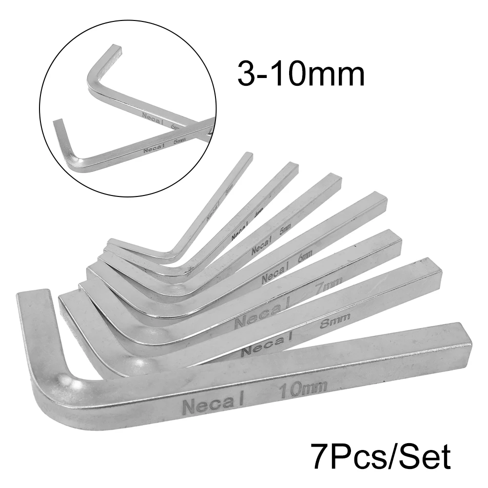 7Pcs Allen Wrench L Shape Square Head Wrench Hexagon Screwdriver Set 3-10mm For Tightening Square Screws Driver Head Wrench
7Pcs Allen Wrench L Shape Square Head Wrench Hexagon Screwdriver Set 3-10mm For Tightening Square Screws Driver Head Wrench