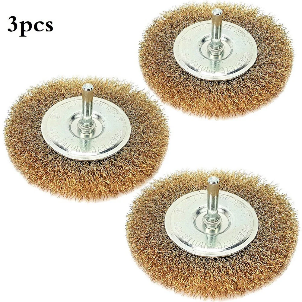 3pcs 6mm Shank Copper Coated Steel Wire Brushes Metal Polishing Wheel Disc Rust Removal Polishing Brush For Rotary Tools
3pcs 6mm Shank Copper Coated Steel Wire Brushes Metal Polishing Wheel Disc Rust Removal Polishing Brush For Rotary Tools