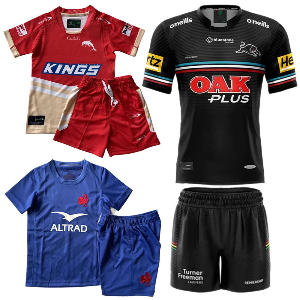 2023 Детская Джерси для регби с изображением французской Пантеры, дельфинов, жилетов, тигров, Канберры, рейдеров, Мельбурн шторм, комплект для детей, черные трикотажные изделия
2023 Детская Джерси для регби с изображением французской Пантеры, дельфинов, жилетов, тигров, Канберры, рейдеров, Мельбурн шторм, комплект для детей, черные трикотажные изделия