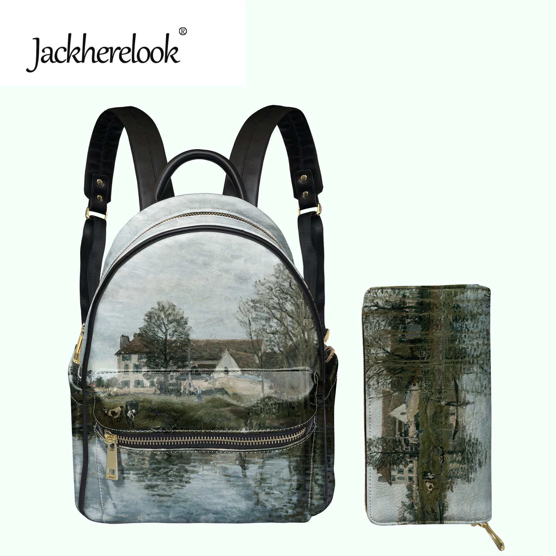 Jackherelook 2Pcs Mini Backpack For Women Beautiful Oil Painting Pattern Big Capacity Pu Tote Fashion Handbag Purse Bolso Mujer
Jackherelook 2Pcs Mini Backpack For Women Beautiful Oil Painting Pattern Big Capacity Pu Tote Fashion Handbag Purse Bolso Mujer