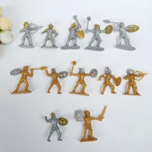 100pcs/lot mini gold silver Ancient rome Greece Shield warrior swordsman infantry soldier Archer figure hero model gift toy