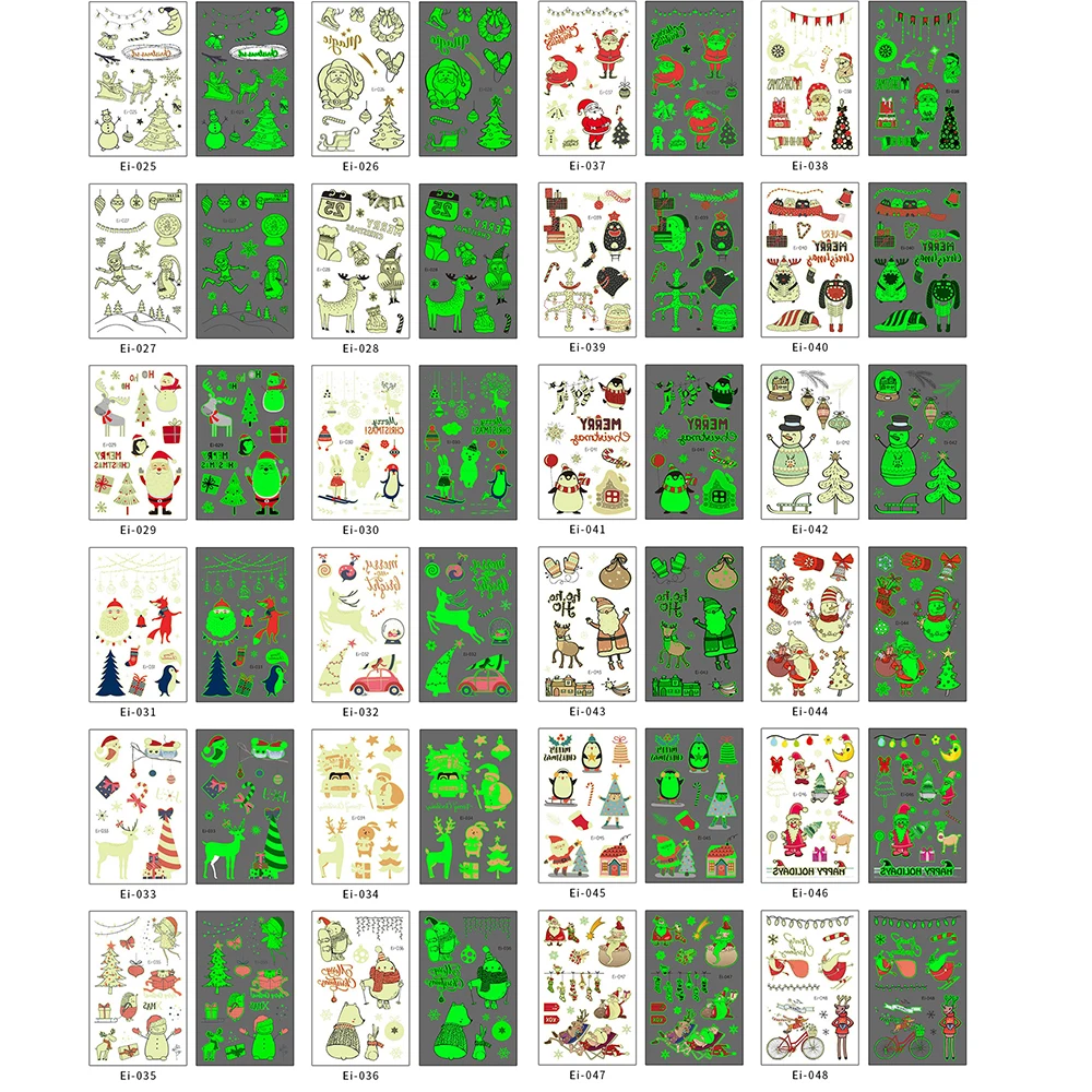 Luminous Christmas Kids Tattoo Stickers Cartoon Fun Stickers Temporary Tattoo on Face Arm Leg for Child Art Decoration
Luminous Christmas Kids Tattoo Stickers Cartoon Fun Stickers Temporary Tattoo on Face Arm Leg for Child Art Decoration