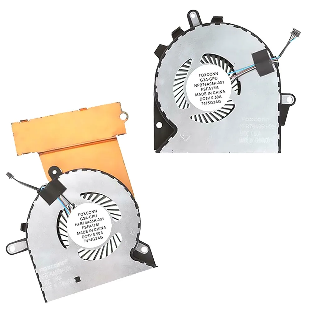 

New CPU GPU Cooling Fan Cooler for HP OMEN Pro 3plus 15-CE 15-CE000 17-AN TPN-Q194 929456 929455-001 Radiator