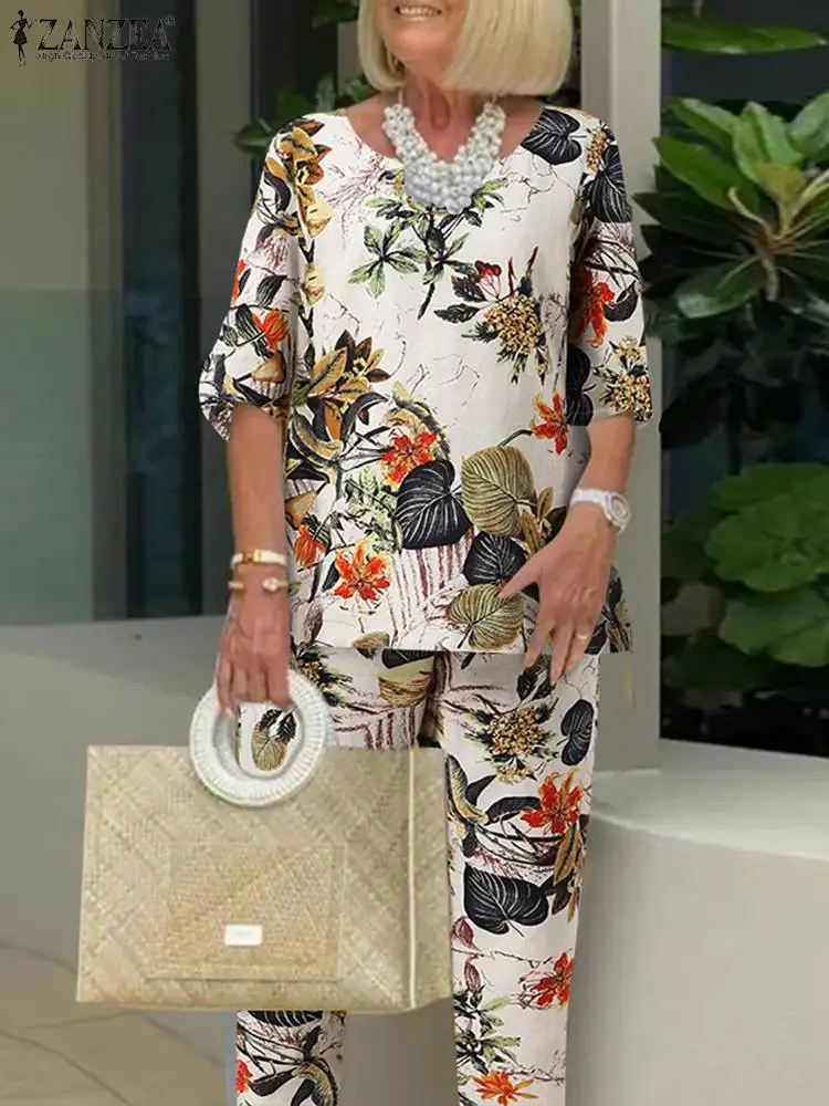 ZANZEA Women Pant Sets Two Piece Sets Summer Half Sleeve Blouse Trouser Suits Bohemian Vintage Floral Printed Tracksuit Oversize
ZANZEA Women Pant Sets Two Piece Sets Summer Half Sleeve Blouse Trouser Suits Bohemian Vintage Floral Printed Tracksuit Oversize