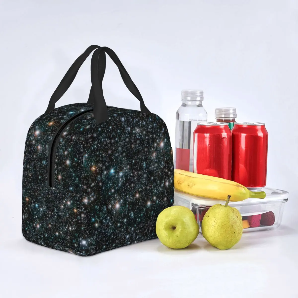 Galaxy Stars Lunch Bag with Handle Stars Cosmic Outer Space Universe Black Clutch Cooler Bag Travel Elegant Aluminum Thermal Bag
Galaxy Stars Lunch Bag with Handle Stars Cosmic Outer Space Universe Black Clutch Cooler Bag Travel Elegant Aluminum Thermal Bag