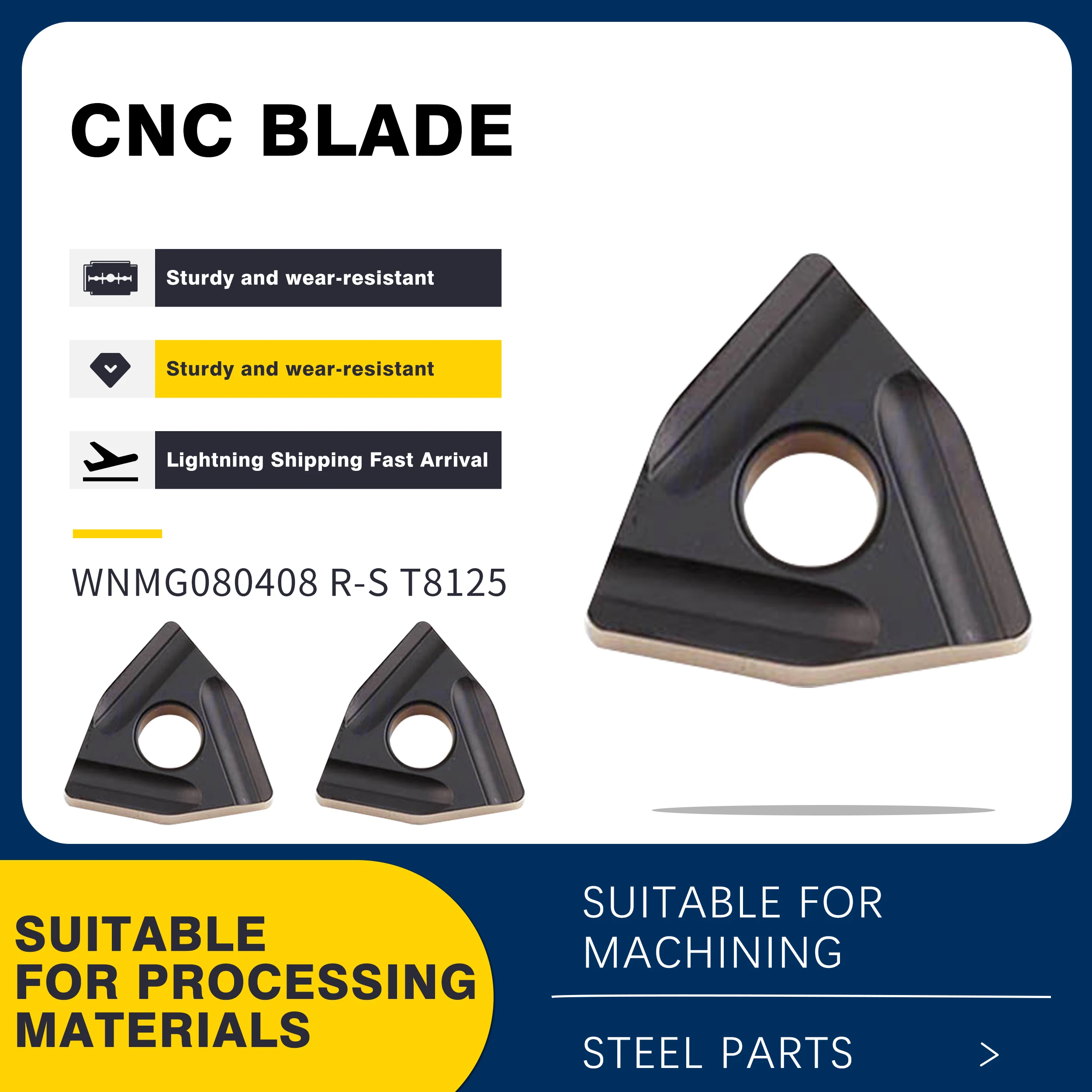 WNMG080404R-S WNMG080404L-S T8125 External Turning Tools Carbide Inserts CNC LatheTwo-color Coating Inserts ,Steel Turning Tools
WNMG080404R-S WNMG080404L-S T8125 External Turning Tools Carbide Inserts CNC LatheTwo-color Coating Inserts ,Steel Turning Tools