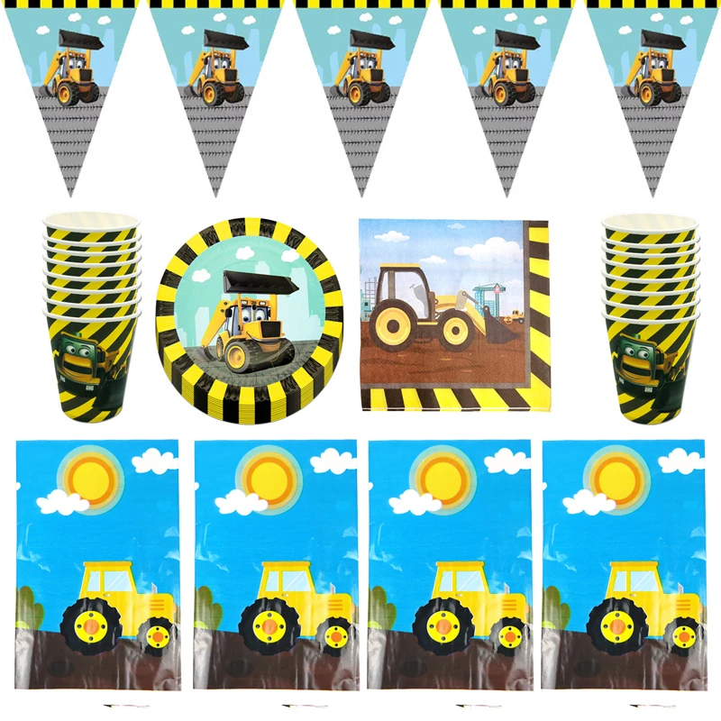 51pcs/lot Construction Vehicle Bulldozer Theme Birthday Party Napkins Plates Cups Decora Flags Boy Favors Baby Shower Tablecloth
51pcs/lot Construction Vehicle Bulldozer Theme Birthday Party Napkins Plates Cups Decora Flags Boy Favors Baby Shower Tablecloth