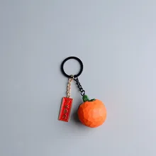 Keychain Smoothly Persimmon Wood Handicrafts Hand Carved Backpack Pendant Puppet Proud Charming Hanging Pieces Orange Tangerine