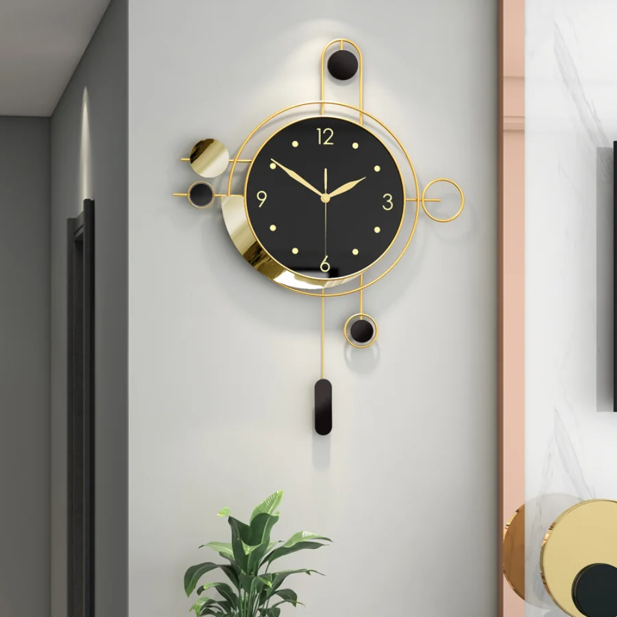 

Design Clock Stylish Metal Creative Clock Duvar Room Art Wall Modern Home Luxury Digital Living Wall Golden Nordic Saati Deco