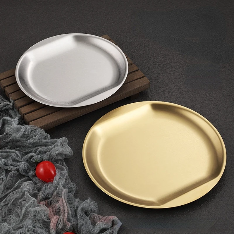 Korean 304 stainless steel ear disc thickened fruit plate golden Cafe tray flat plate vegetable plate snack plate
Korean 304 stainless steel ear disc thickened fruit plate golden Cafe tray flat plate vegetable plate snack plate