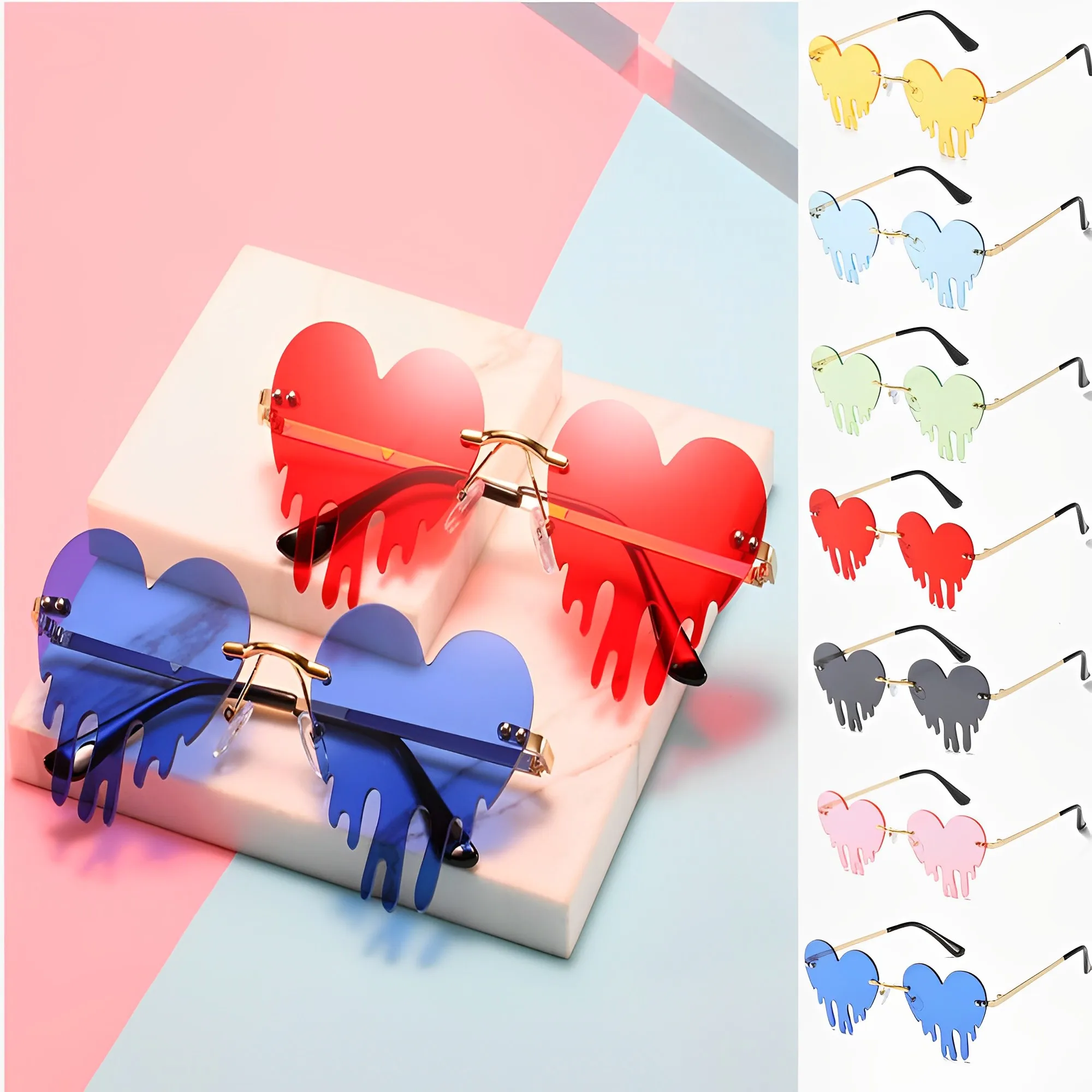 Rimless Heart Sunglasses Women Fashion Tears Shape Sunglasses Female Vintage Steampunk Eyewear UV400 Goggles
Rimless Heart Sunglasses Women Fashion Tears Shape Sunglasses Female Vintage Steampunk Eyewear UV400 Goggles