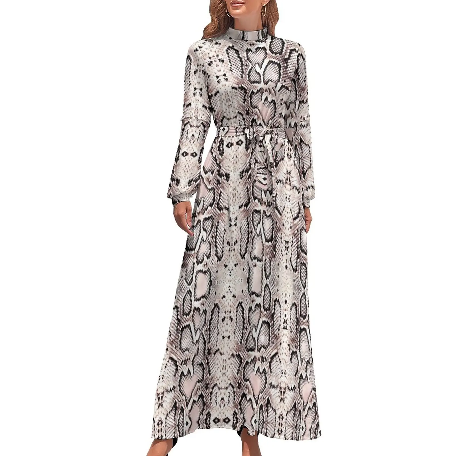 Anaconda Snakeskin Dress High Neck Brown Animal Print Custom Bohemia Dresses Long Sleeve Stylish Long Maxi Dress Cute Clothes
Anaconda Snakeskin Dress High Neck Brown Animal Print Custom Bohemia Dresses Long Sleeve Stylish Long Maxi Dress Cute Clothes