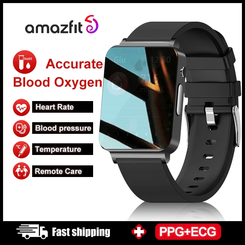 

Смарт-часы AMAZFIT мужские с ЭКГ и ППГ, измерением кровяного давления и температуры тела