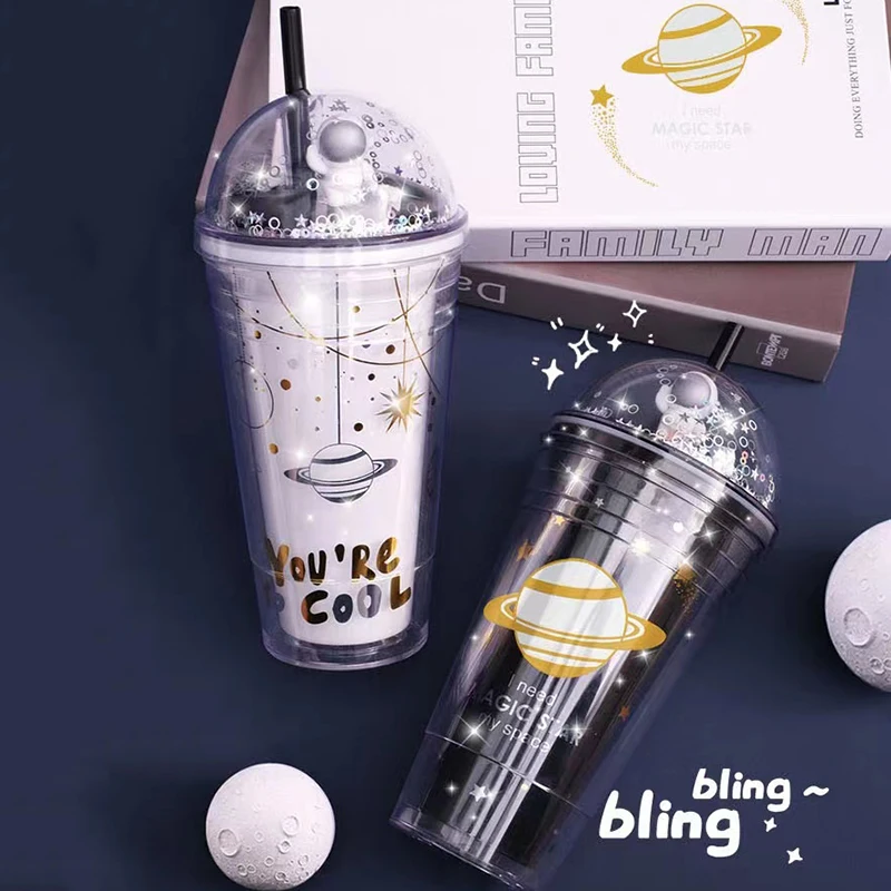 380/480ML Space Straw Cup with Lid Cartoon Astronaut Double Plastic Cup Children Water Cup Juice Cola Coffee Milk Mugs
380/480ML Space Straw Cup with Lid Cartoon Astronaut Double Plastic Cup Children Water Cup Juice Cola Coffee Milk Mugs