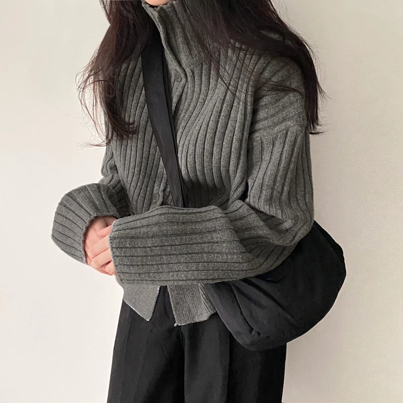 GY2213 Pit Stripe High Neck Warm Sweater Women's Winter Korean 2022 New Thickened Loose Outer Wear Long Sleeve Knitted Cardigan
GY2213 Pit Stripe High Neck Warm Sweater Women's Winter Korean 2022 New Thickened Loose Outer Wear Long Sleeve Knitted Cardigan