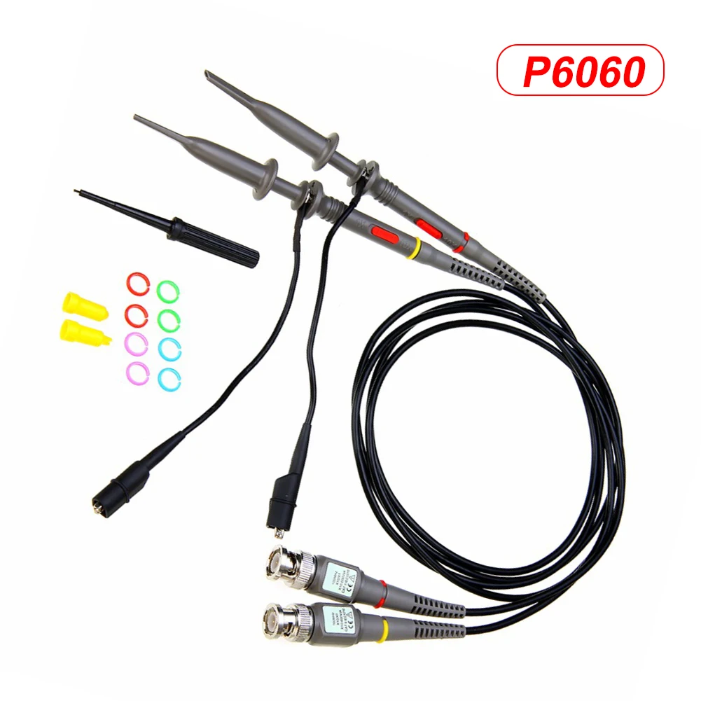 2pcs P6100/P6060 60/100MHz Oscilloscope Clip Probes with Accessory Kit Mini Alligator Clip and Ground Lead Portable Oscilloscope
2pcs P6100/P6060 60/100MHz Oscilloscope Clip Probes with Accessory Kit Mini Alligator Clip and Ground Lead Portable Oscilloscope
