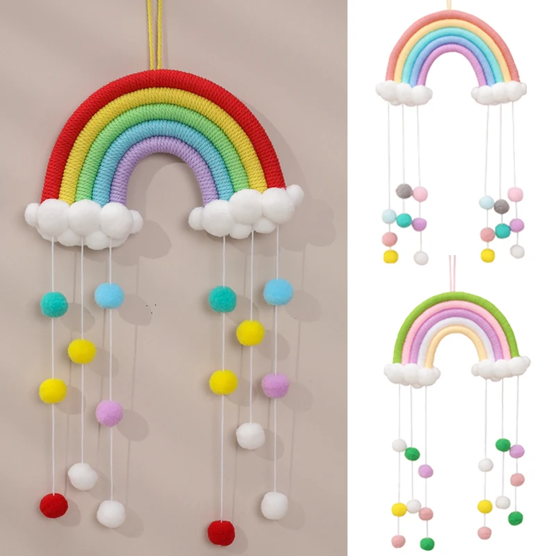 1pc Nordic Rainbow Clouds Hanging Ornament Baby Rattle Toy Handmade Woven Wall Room Decoration Accessories Baby Hanging Toy Gift
1pc Nordic Rainbow Clouds Hanging Ornament Baby Rattle Toy Handmade Woven Wall Room Decoration Accessories Baby Hanging Toy Gift