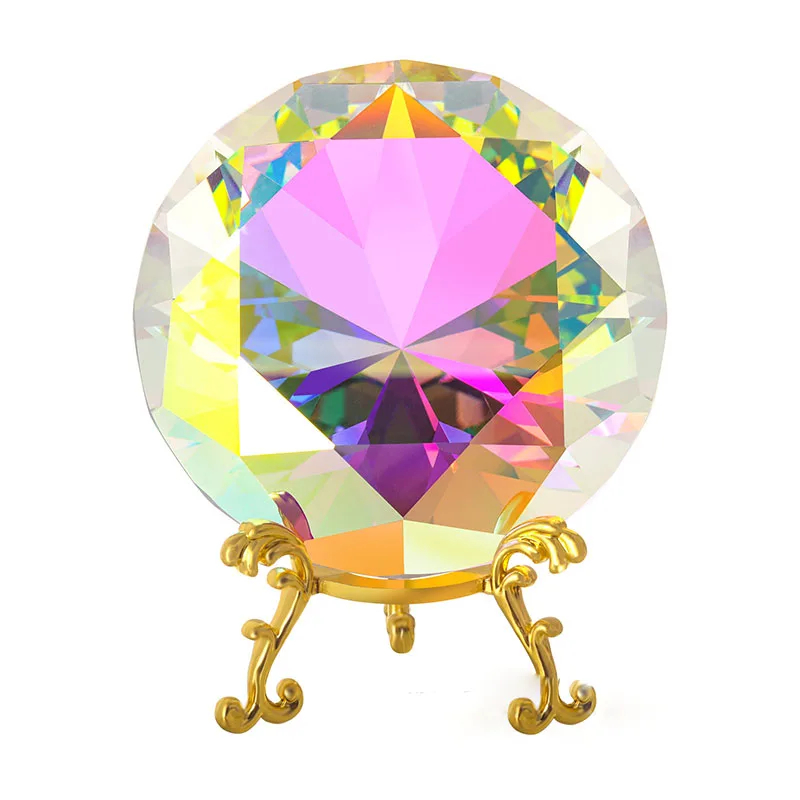 8cm AB Color Crystal Diamond Paperweight Glass Ornaments Feng Shui Figurine Home Wedding Decoration rainbow maker Souvenir Gift
8cm AB Color Crystal Diamond Paperweight Glass Ornaments Feng Shui Figurine Home Wedding Decoration rainbow maker Souvenir Gift