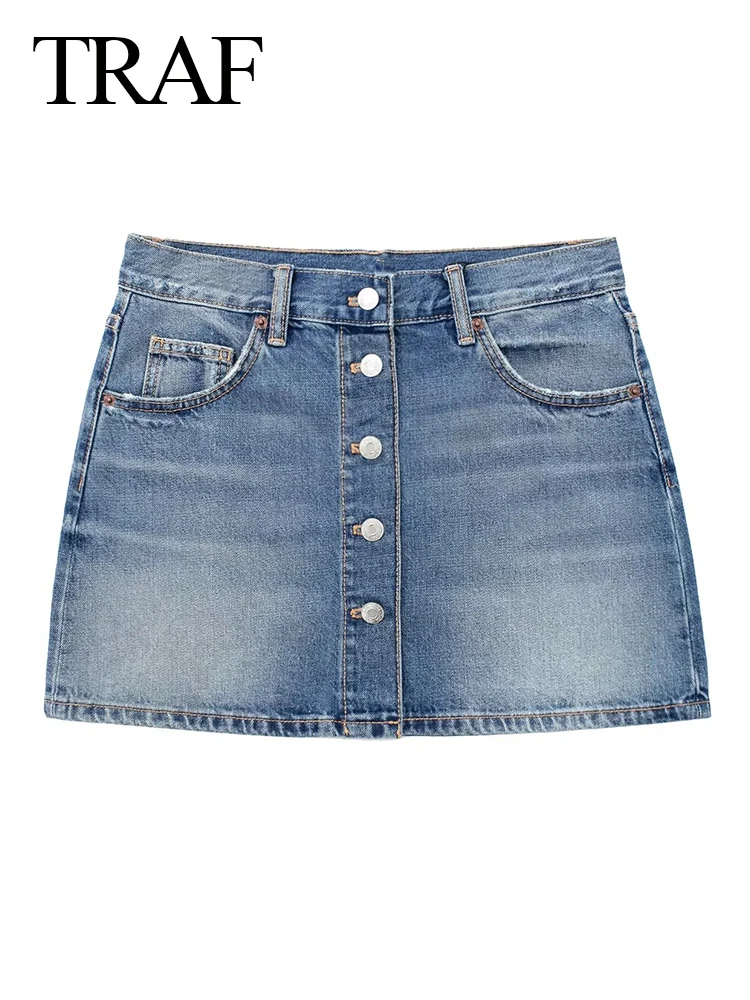 TRAF Front Zipper Mini Skirts Vintage High Waist Female Chic Lady Sexy Skirts 2023 Women Fashion With Pockets Denim Blue
TRAF Front Zipper Mini Skirts Vintage High Waist Female Chic Lady Sexy Skirts 2023 Women Fashion With Pockets Denim Blue
