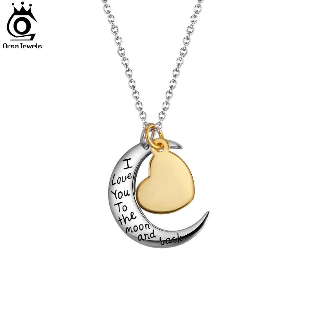 ORSA JEWELS 925 Sterling Silver Love Heart Pendant Necklace Elegant Love you to The Moon and Back Valentine Gifts Jewelry SN264
ORSA JEWELS 925 Sterling Silver Love Heart Pendant Necklace Elegant Love you to The Moon and Back Valentine Gifts Jewelry SN264
