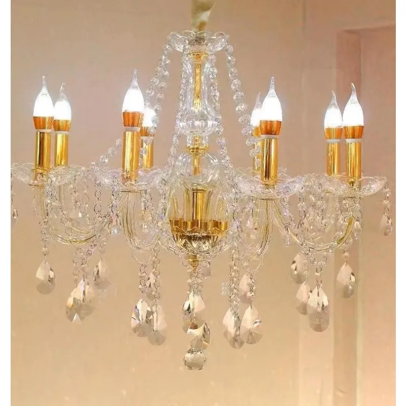Golden Crystal Chandelier Modern Light Luxury Atmosphere Indoor Ceiling Lamp Glossy Candle Crystal Pandant Lamps 8/10/12 heads
Golden Crystal Chandelier Modern Light Luxury Atmosphere Indoor Ceiling Lamp Glossy Candle Crystal Pandant Lamps 8/10/12 heads