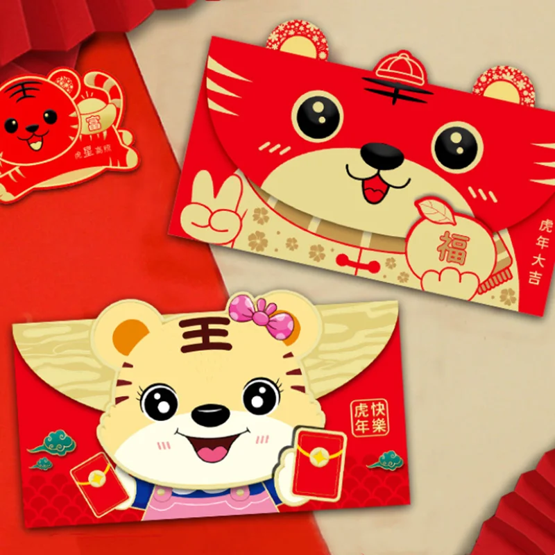 6pcs Chinese New Year Red Envelope Red Packet for Lucky Money Envelope 2022 Year of The Tigers Traditional Zodiac Hongbao
6pcs Chinese New Year Red Envelope Red Packet for Lucky Money Envelope 2022 Year of The Tigers Traditional Zodiac Hongbao