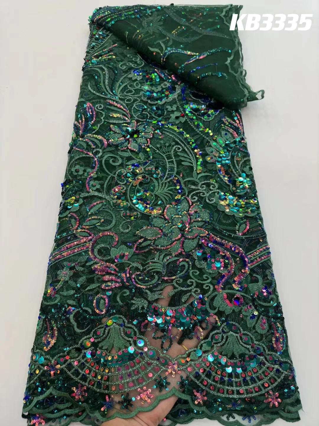 Уникальная зеленая кружевная ткань из тюля 5 ярдов Роскошная африканская кружевная ткань с блестками 2023 королевская синяя сетка для свадебного платья KB3335 
Уникальная зеленая кружевная ткань из тюля 5 ярдов Роскошная африканская кружевная ткань с блестками 2023 королевская синяя сетка для свадебного платья KB3335