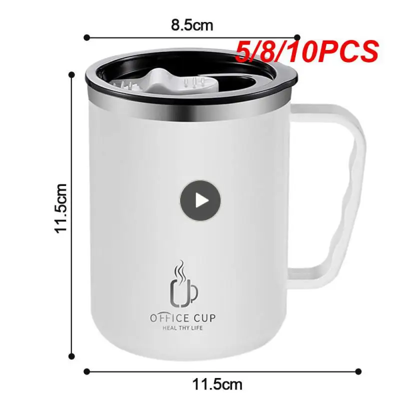

5/8/10PCS With High Beauty Simple Office Mug Wide-mouth Design Thermos Cup Sealed Leak-proof Food Grade Silicone Sealing Rin