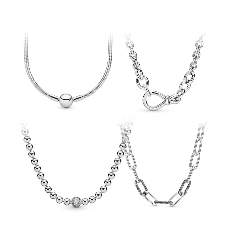 Love Endless 45cm 925 Sterling Silver Chain Necklace For Women Pan-Style Snake Bone Light Body Choker Infinite Symbol Jewelry
Love Endless 45cm 925 Sterling Silver Chain Necklace For Women Pan-Style Snake Bone Light Body Choker Infinite Symbol Jewelry