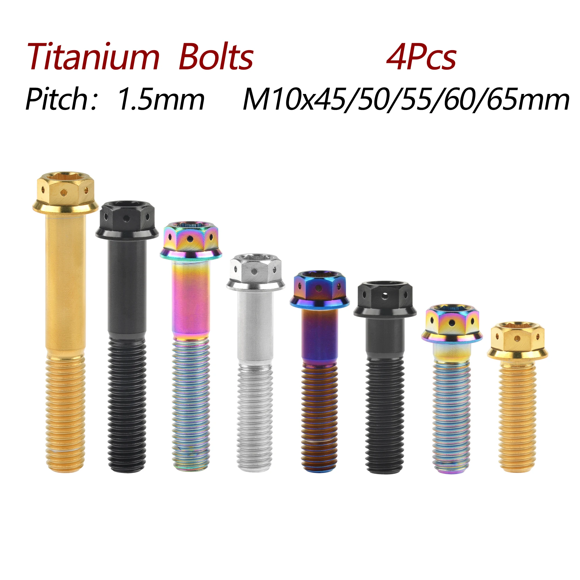 Wanyifa Titanium Alloy Bolts Hex Flange Head Allen Sleeve M10x45/50/55/60/65mm for MTB Bike Part Fixed Ti Screws 4Pcs
Wanyifa Titanium Alloy Bolts Hex Flange Head Allen Sleeve M10x45/50/55/60/65mm for MTB Bike Part Fixed Ti Screws 4Pcs