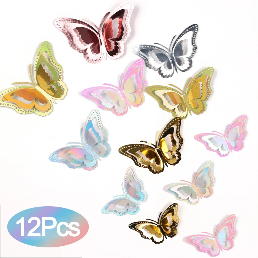 12Pcs 3D Butterflies Wall Stickers DIY Self Adhesive Reflective Butterfly Wallpaper Fridge Wall Decor Kids Room Home Decoration
12Pcs 3D Butterflies Wall Stickers DIY Self Adhesive Reflective Butterfly Wallpaper Fridge Wall Decor Kids Room Home Decoration