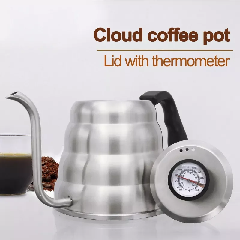 1.2L Stainless Steel pour over coffee moka pot espresso tea gooseneck kettle with Thermometer coffee accessories barista tools
1.2L Stainless Steel pour over coffee moka pot espresso tea gooseneck kettle with Thermometer coffee accessories barista tools