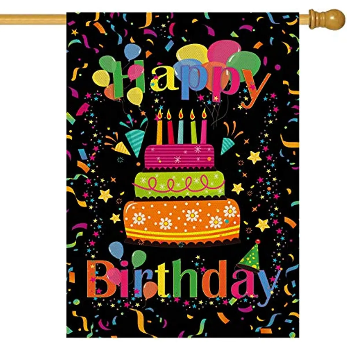 Happy Birthday House Flag Double Sided Banner Big Cake Colorful Balloon Large Yard Flag Burlap Vertical Party Outdoor Outside
Happy Birthday House Flag Double Sided Banner Big Cake Colorful Balloon Large Yard Flag Burlap Vertical Party Outdoor Outside