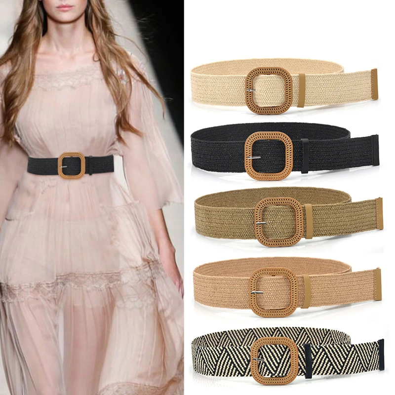Square Wooden Buckle Dress Belt For Women Casual Braided Wide Strap Woven Elastic PP Straw Belts Decoration Gift
Square Wooden Buckle Dress Belt For Women Casual Braided Wide Strap Woven Elastic PP Straw Belts Decoration Gift