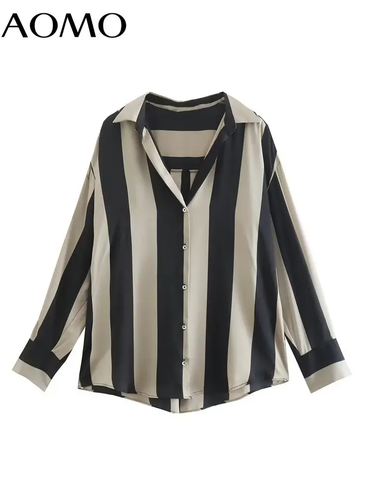 AOMO Women Striped Print Loose Blouse Shirt Long Sleeve 2022 Chic Female Tops 6X4A
AOMO Women Striped Print Loose Blouse Shirt Long Sleeve 2022 Chic Female Tops 6X4A