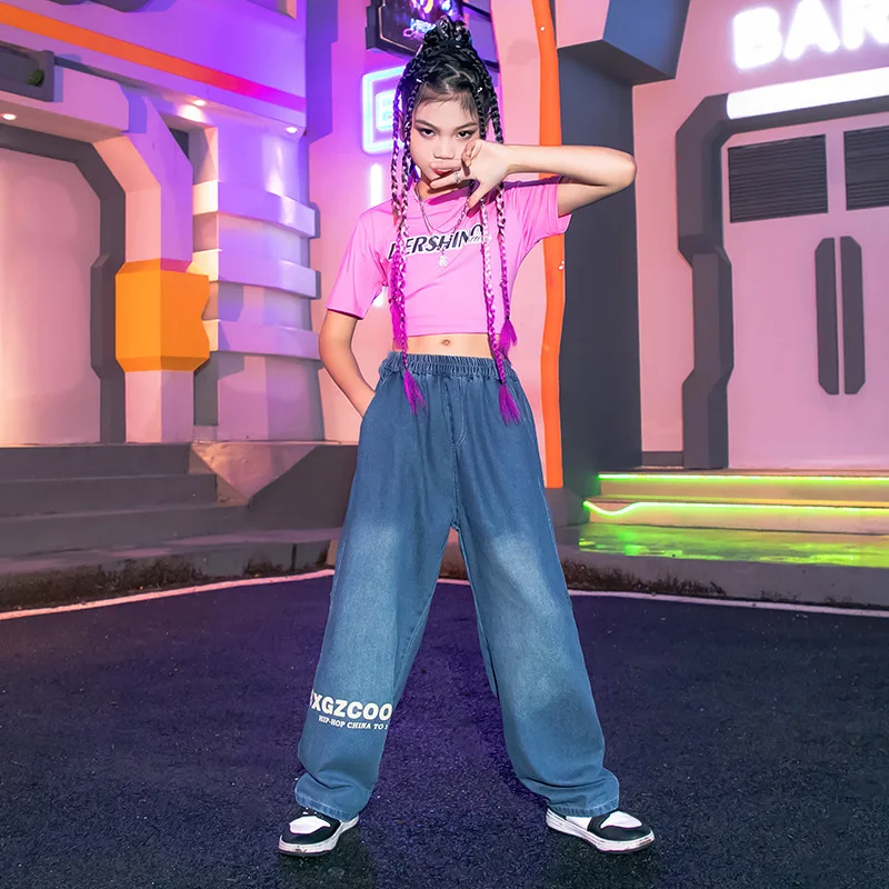 Girls Kpop Jazz Dance Outfit Summer Tops Jeans Hip Hop Dancing Costume Cheerleading Clothes Festival Rave Clothing DL10385
Girls Kpop Jazz Dance Outfit Summer Tops Jeans Hip Hop Dancing Costume Cheerleading Clothes Festival Rave Clothing DL10385