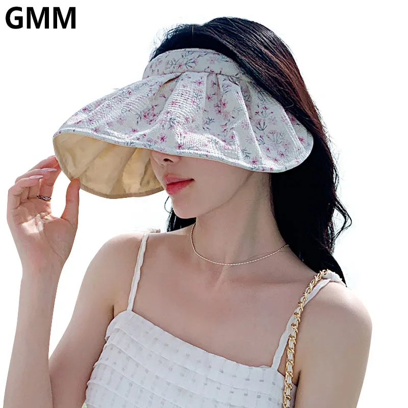 Fashion Korea Flower Hair Band Foldable Large Brim Empty Top Shell Hat Women' Summer Beach Black Glue UV Protection Sun Hats
Fashion Korea Flower Hair Band Foldable Large Brim Empty Top Shell Hat Women' Summer Beach Black Glue UV Protection Sun Hats
