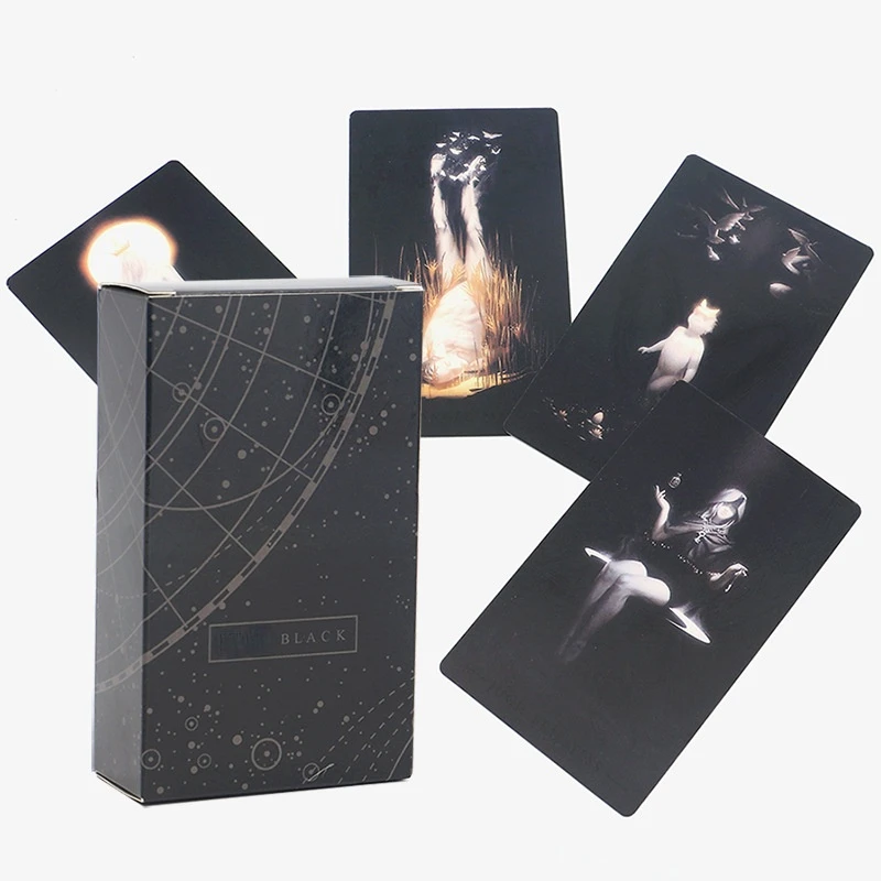 78Pcs 12*7cm Original Size for Black Tarot Deck Oracle Cards Entertainment Card Game for Fate Divination Occult Tarot Card Games
78Pcs 12*7cm Original Size for Black Tarot Deck Oracle Cards Entertainment Card Game for Fate Divination Occult Tarot Card Games