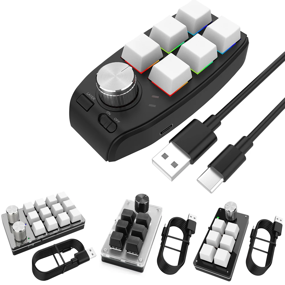 Программируемая клавиатура для макросъемки, RGB клавиатура с ручками под заказ, мини-кнопка для фотошопа, игровая клавиатура с функцией заме...
Программируемая клавиатура для макросъемки, RGB клавиатура с ручками под заказ, мини-кнопка для фотошопа, игровая клавиатура с функцией заме...