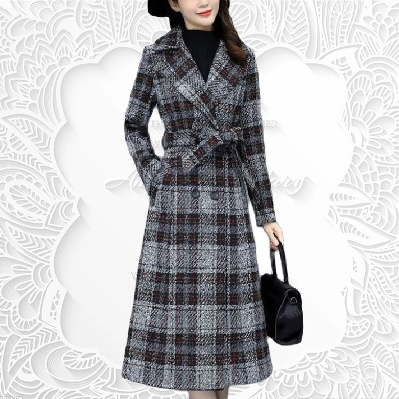 New Autumn Winter Women Fashion Grid Long Warm Belt Coat Ladies Outwear high-End Loose Clothing For Womens
New Autumn Winter Women Fashion Grid Long Warm Belt Coat Ladies Outwear high-End Loose Clothing For Womens