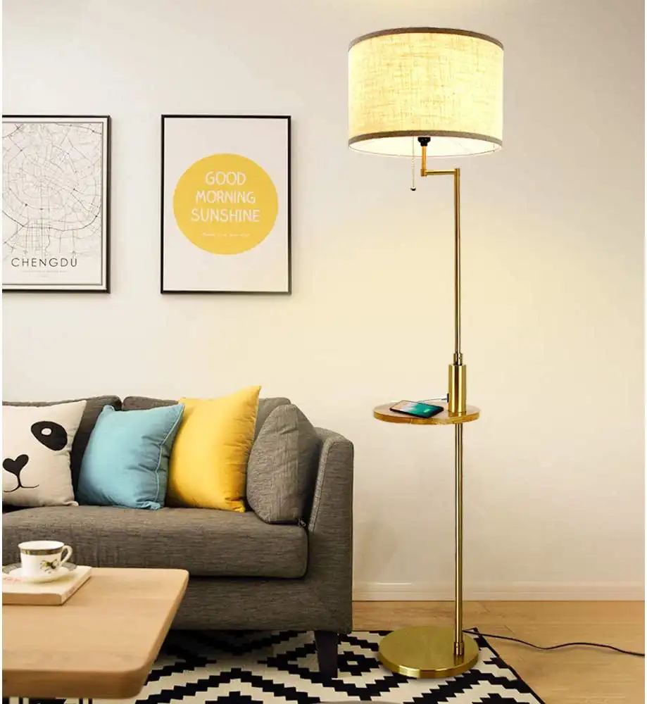 Floor Lamp with USB Charging Port, Side Table-Classic Tall Pole Light Drum Shade Floor Light for Bedroom Living Room
Floor Lamp with USB Charging Port, Side Table-Classic Tall Pole Light Drum Shade Floor Light for Bedroom Living Room