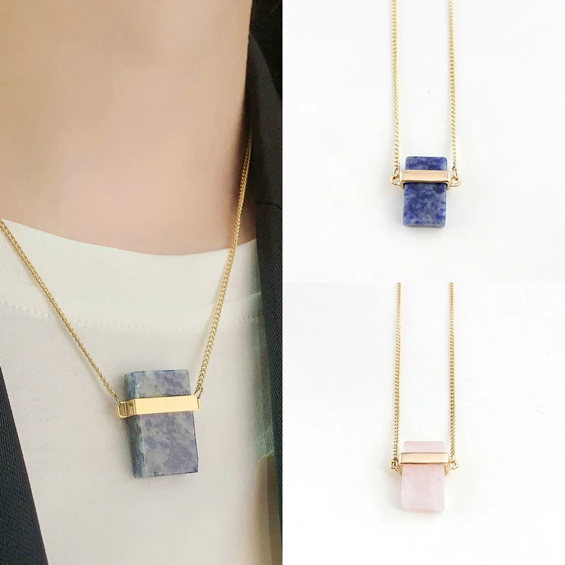 Stylish Gold Men Women Geometric Square Necklaces Navy Pink Enamel Rectangle Pendant with Rope Box Chain Collar Gift Jewelry
Stylish Gold Men Women Geometric Square Necklaces Navy Pink Enamel Rectangle Pendant with Rope Box Chain Collar Gift Jewelry